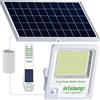 intelamp Proiettore solare esterno 3000LM 170LED con telecomando, 12000mAh lampada solare esterna rilevatore di movimento, IP65 impermeabile faretto solare (5m cavo) per giardino