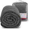 Winthome Coperta Ponderata con Copripiumino 135X200cm 7kg, Weighted Blanket Anxiety, Coperta Antistress per Sonno Profondo e Migliore Recupero, Heavy Blanket Accogliente Adulto (Grigio)
