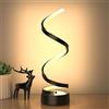Refein Lampada da tavolo a spirale LED, lampada da comodino dimmerabile di | Lampada da scrivania a LED curva, alimentata tramite USB, decorativa, nera, da comodino, per camera da letto e soggiorno