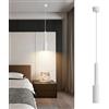 Klighten Lampada a Sospensione GU10 Cilindro, Lampada a Sospensione LED con Lampadina 5W Bianco Caldo 3000K, Alluminio Design Moderne per Tavolo da Pranzo Soggiorno Cucina Comodino, Bianco