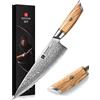 XINZUO 21.2cm Coltello da Chef 73 Strati Acciaio a Polvere di Damasco, Professionale Coltello da Cuoco Coltello da Gyuto, Coltelli da Carne Forgiato a Mano -Manico in Legno d'Ulivo