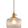 YOXANG Moderno LED Illuminazione a sospensione Creativo Lampadari Plafoniere Camera da letto Lampada da comodino Bicchiere Paralume Ottone Portalampada Luci sospese E27 Ø17CM