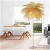 YYUTLUO Lampada Moderna Con Piume, Lampada Da Terra In Piume Di Struzzo Naturale, Altezza 160cm, Palo E Base In Oro, Lampadine A LED G4 A 3 Temperature Di Colore, Soggiorno Camera Letto Per (Cachi)