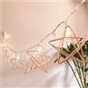HHMTAKA Lanterna luminosa a forma di stella in rete metallica color oro rosa, 1,5 m, 10 LED a batteria bianca calda su cavo trasparente, per camera da letto, soggiorno, ufficio e uso interno