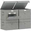 ENUMAIL Scatole di Stoccaggio con Coperchio Anteriore,26x20x17cm,Grigio,4 Pezzi
