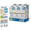 BJORG Bevanda di Avena Biologica, Vegetale, Basso Contenuto di Grassi, Senza Zuccheri Aggiunti, Gusto Pieno, Vegan, 6x1L
