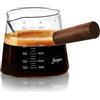 Joeyan Bicchiere Dosatore 180ml/6oz in Vetro Borosilicato con Doppi Beccucci e Manico, Dosatori Caraffa Graduata - Misurino Graduato per Caffè Espresso, Latte, Cocktail, Succo e Liquidi