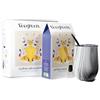 Veegreen Set Yerba Mate in Acciaio Inossidabile | Tazza Per Bere Yerba Mate Argentino | Include una Bombilla e un coperchio richiudibile | Set Autentico (Legna) (Maté/Cup Marbre)