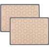 RANYAKE 2Pezzi Tappetino Silicone per Amaretti, Macaron - Tappetino da Forno Riutilizzabile in Grigio, Facile da Pulire