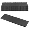 CHEUKYIU Set Tovagliette Sottopiatti in Ardesia, 6 Piatti grandi rettangolari in pietra naturale 30 x 10cm, Piatto Portata Vassoi, Decorazioni tavola, per sushi, antipasto