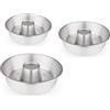 OPIROS Tortiera C/Cono Aperto Ruoto Per Ciambella Torte Rustici Casatiello Napoletano Tortano Set di 3 Teglie Ø 22/24/26 In Alluminio Riutilizzabile
