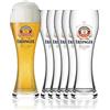 Sahm ERDINGER - Set di 6 bicchieri da birra a grano, 0,5 l, ideali come regalo per birra