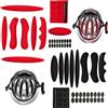 mohito 2 set di cuscinetti universali per casco da bicicletta, cuscinetti in schiuma per casco da bicicletta, imbottitura interna per bicicletta, casco da moto (nero + rosso)