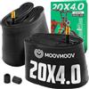MOOVMOOV Camera d'Aria 20x4.0 Fat Bike con Valvola Schrader Dritta (2 Pezzi) - Per MTB Bike/Bici Elettriche con Ruote da 20 Pollici - Gomma Butilica Ultraresistente - ETRTO 100-406
