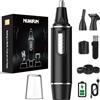 NUMIFUN Rasoio per peli nasali da uomo, 3 in 1, professionale, per uomo e donna, ricaricabile, con IPX7, impermeabile, doppia lama, facile da pulire, nero