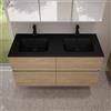 evineo ineo5 evo lavabo doppio slim per mobile La: 121,5 P: 46,5 cm, BE0837BM, ineo5 evo nero opaco [Lavabi > Lavabi Doppi]