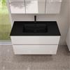 evineo ineo5 evo mobile La: 100 cm con 2 scomparti estraibili, lavabo Slim nero opaco,, BE0836BM+BE0958WH, ineo5 evo [Mobili da Bagno > Mobili con Lavabo Integrato]