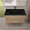 evineo ineo5 evo mobile La: 100 cm con 2 scomparti estraibili, lavabo Slim nero opaco,, BE0836BM+BE0958OA, ineo5 evo [Mobili da Bagno > Mobili con Lavabo Integrato]