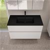 evineo ineo5 evo mobile La: 100 cm con 2 scomparti estraibili, lavabo Slim nero opaco,, BE0836BM+BE0958WM, ineo5 evo [Mobili da Bagno > Mobili con Lavabo Integrato]