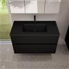 evineo ineo5 evo mobile La: 100 cm con 2 scomparti estraibili, lavabo Slim nero opaco,, BE0836BM+BE0958BM, ineo5 evo [Mobili da Bagno > Mobili con Lavabo Integrato]