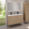 evineo ineo5 evo mobile La: 120 cm con 4 scomparti estraibili, lavabo doppio slim bianco opaco, con specchio illuminato ineo,, BE0837WM+BE0960OA+BEA012MI, ineo5 evo [Mobili da Bagno > Set Mobili da Bagno]