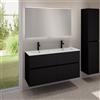evineo ineo5 evo mobile La: 120 cm con 4 scomparti estraibili, lavabo doppio slim bianco opaco, con specchio illuminato ineo,, BE0837WM+BE0960BM+BEA012MI, ineo5 evo [Mobili da Bagno > Set Mobili da Bagno]
