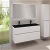 evineo ineo5 evo mobile La: 120 cm con 4 scomparti estraibili, lavabo doppio slim nero opaco, con specchio illuminato ineo,, BE0837BM+BE0960WM+BEA012MI, ineo5 evo [Mobili da Bagno > Set Mobili da Bagno]