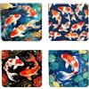 Peacoblue Portamonete da donna, in pelle, impermeabile, resistente, mini portamonete, 4 pezzi, ottimo regalo per adulti, Stagno di pesci Koi, 11cm x 12cm, Stagno di pesci Koi