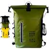 Blackpeanut Zaino impermeabile da 25 litri, borsa impermeabile confortevole, borsa impermeabile con tasca esterna per bottiglia d'acqua, ideale per attività acquatiche e all'aperto (Verde)