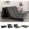 MAXYOYO Materasso Pieghevole 15 cm Singola, Comodo con Tessuto Chenille, Divano Letto Futon a Tre Posti per Ospiti, Topper da Terra per Campeggio