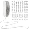 TOAOB THE ONE AND ONLY BABY TOAOB 10 Metri Catene per Collane Fai da Te 1.5mm Catenella in Acciaio Inox con 100 Anelli Aperti e 40 Chiusure a Moschetton per Bracciali Creazione di Gioielli Bigiotteria