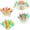 YOYEAH 200 Pezzi spiedini di Frutta per Bambini, stuzzichini riutilizzabili e Punte per Snack per Finger Food, 4 Mini forchette per Il Pranzo al Sacco (Spade, Note Musicali, Poker, Fenicottero)