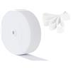 Anlising Nastro Elastico Bianco, 20MM x 40 M Fascia Elastica da Cucito, Ampio Nastro Elastico Piatto, Nastro Elastico Piatto, Nastro Elastico Largo, per Abbigliamento Personalizzato e Cucito Domestico