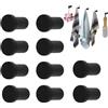 FARYODI Set di 10 ganci da parete, ganci da doccia, ganci appendiabiti in acciaio inox, da avvitare, colore nero, 35 mm, ganci rotondi per asciugamani, accappatoi, cucina e soggiorno