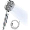 OFFO Soffione Doccia con Filtro Anticalcare, Doccino per Doccia con 6 Modalità di Getto, con PVC Tubo Flessibile 1,6 m, Soffione Doccia Grande Risparmio Idrico, Doccetta Filtro Acqua Doccia, Cromo