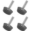 QUARKZMAN M6x22x22mm Regolabile Livellamento Piedini x 4pz Filetto Gamba Protezione Livellatore per Mobili a Casa, Ufficio, Ristorante, [Nero]