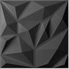 Art3d Pannelli da parete 3D per decorazione da parete in PVC con diamante per gaming, soggiorno, sfondo TV, 30 x 30 cm, colore nero, 100 pezzi