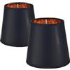 bangminda Paralume Tessuto Piccolo E14 Set di 2 Paralume Lampada in Tessuto Nero Interno Dorato Paralumi para Lampadari Lampadario Lampada a Muro Luce da Tavolo, 15x14x11cm