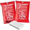 Editbar 2 coperte antincendio 120 × 120 cm - resistente al calore, difficili da infiammare, da cucina, coperta antincendio DIN EN 1869:2019, testata in fibra di vetro, per casa, cucina, auto e