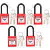 cigemay Lucchetto di blocco, 5 set di blocco Lucchetto di sicurezza in nylon 38 mm per siti industriali(rosso)
