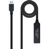 Nanocable Cavo di prolunga amplificatore USB 3.0 Nanocable 10.01.0312/ USB maschio - USB femmina/ 10 m/ Nero