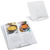 Relaxdays Leggio da Tavolo per Libri, Set 2 Supporti Reggilibri Quaderni Tablet, Regolabile 6 Livelli, Acciaio, Bianco