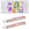 Relaxdays Rotolo Carta Disegno Bambini, Set da 2 Rulli di Fogli da Colorare, 3 m, Autoadesivo, Tema Principesse, Bianco
