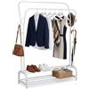 Relaxdays Appendiabiti Doppio Bianco con 2 Ripiani, 2 aste e 8 Ganci, 146x110x33 cm