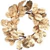 Vacchetti Giuseppe Decorazione corona di foglie dorate di Natale in plastica larga 30cm, 6327560000