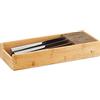 Relaxdays Ceppo porta-coltelli in bambù portaposate da cassetto organizer cassetti HLP: 6,5x38x15,5 cm colore naturale