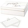 Lillian Rose BX115 Scatola bianca invecchiata con biglietti di preghiera, 16,5 cm, legno ingegnerizzato in carta