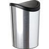 TATAY Cestino Bagno 6L con Coperchio Basculante | Design Compatto e Moderno | Materiale Resistente e Facile da Pulire | 19 x 19 x 28 cm - Modello Standard - Metallico