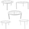 Relaxdays Set di 5 portavaso Rotondi robusti, H: 8-20, D: 17-30 cm, Supporti Decorativi in Acciaio Bianco