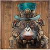 GILDE Quadro Steampunk Ape - quadrato - legno e metallo - marrone - motivo scimmia - altezza 50 cm x larghezza 50 cm